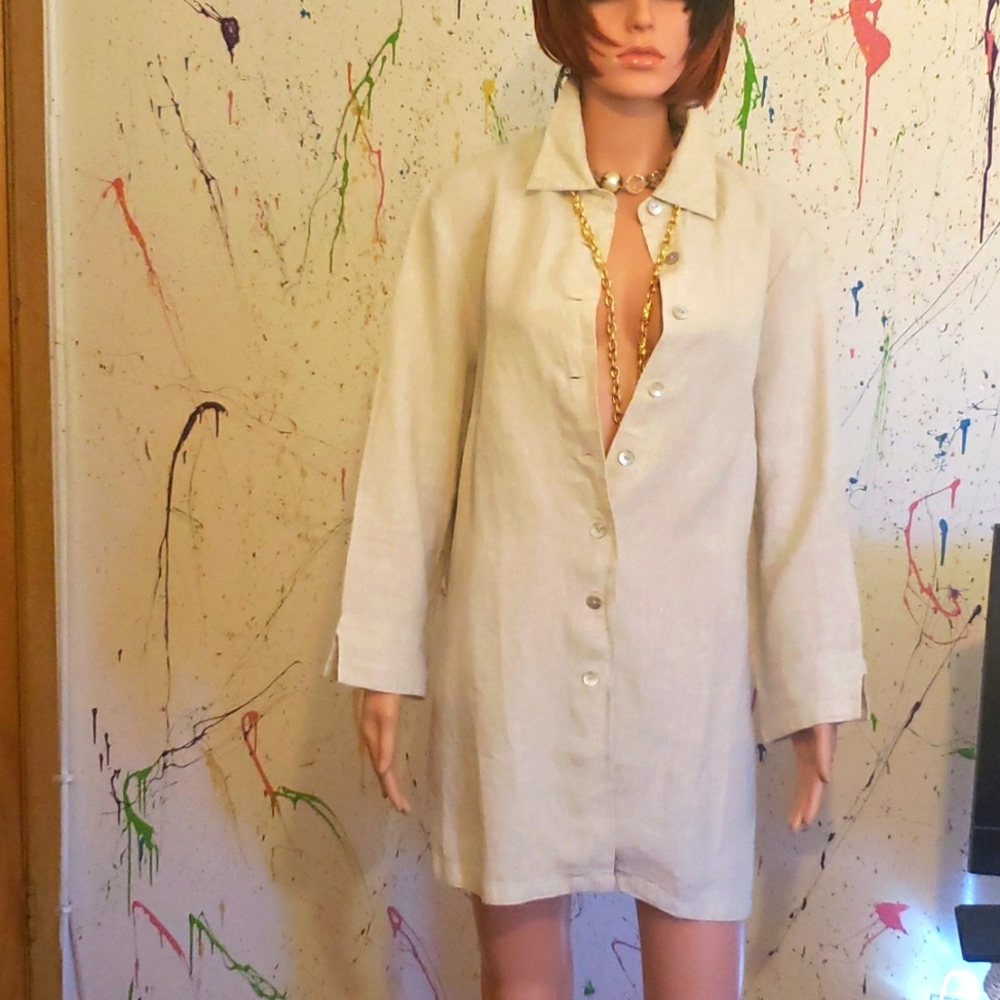 Long sleeve linen tunic shirt 👚 NWTG